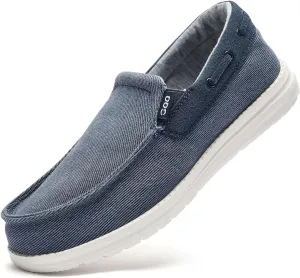 GQQ Mens Slip-on Loafers Casual Shoes - Mens Boat Shoes Comfortable Lightweight Canvas Walking Shoes