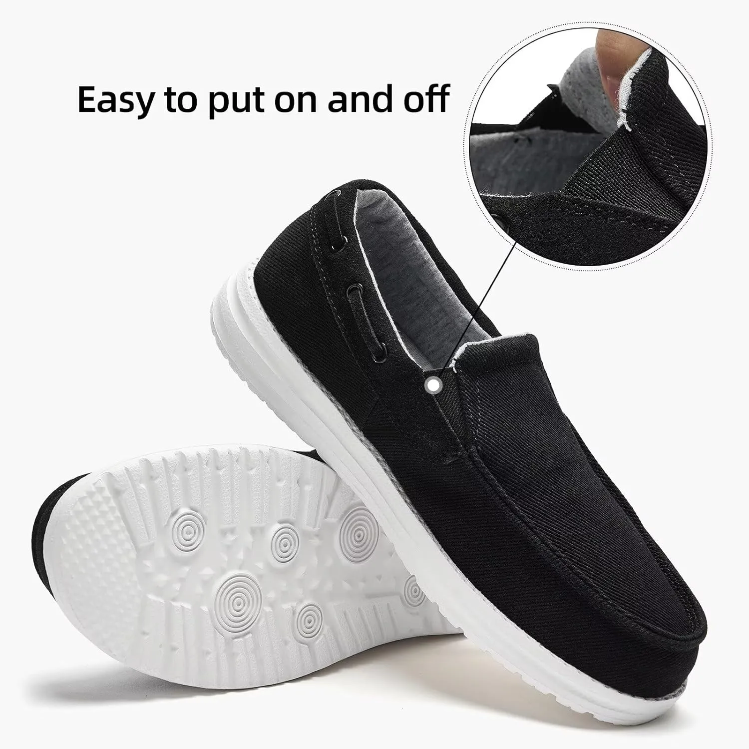 GQQ Mens Slip-on Loafers Casual Shoes - Mens Boat Shoes Comfortable Lightweight Canvas Walking Shoes