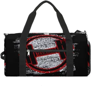Grunge Dumbbell Pattern Duffel Bag for Boys Girls with Waterproof Shoe Compartment
