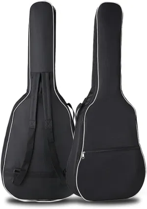 Gvince Portable Guitar Bag, Multi-color Waterproof 600D Oxford Fabric Guitar Case with Double Shoulders Adjustable Strap (Black, 40/41inch)