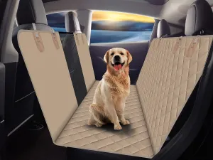 GXT Dog Back Seat Cover Protector for Cars SUV and Trucks with Mesh Window, Scratchproof Nonslip and Waterproof Material(Dark Khaki)
