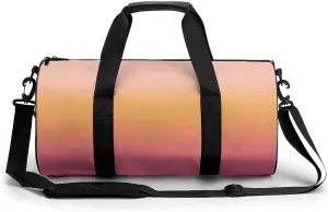 Gym Bag 17in for Men Women, Waterproof Foldable Sports Organizer, Durable Workout Travel Duffle Bag, Blushing Horizon Shift-824