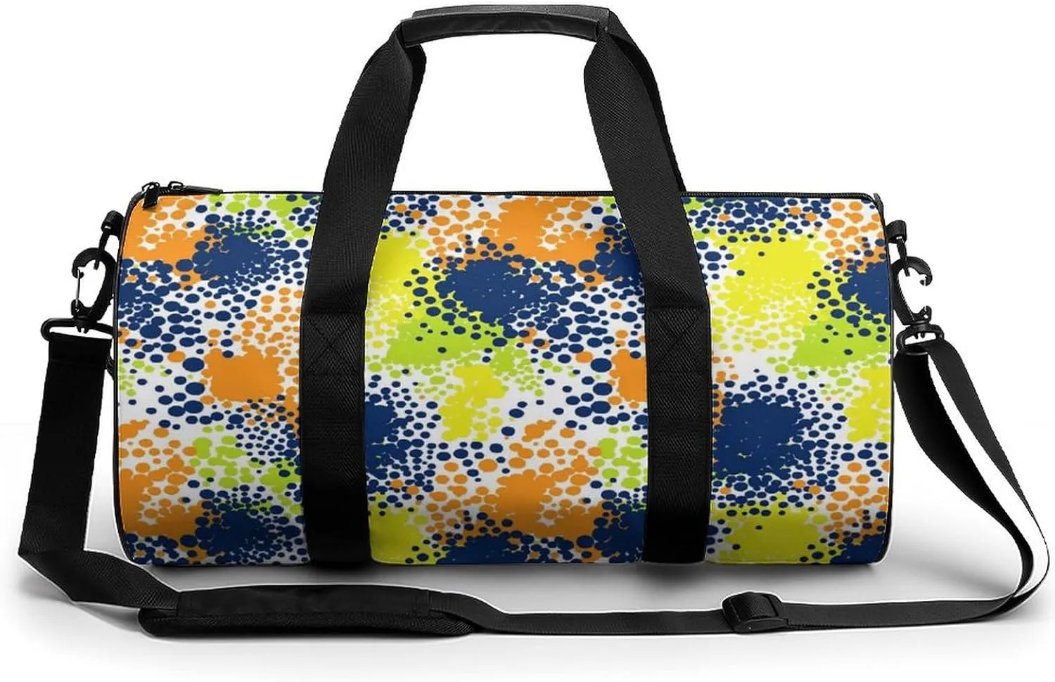 Gym Bag 17in for Men Women, Waterproof Foldable Sports Organizer, Durable Workout Travel Duffle Bag, Dynamic Dot Spray-249