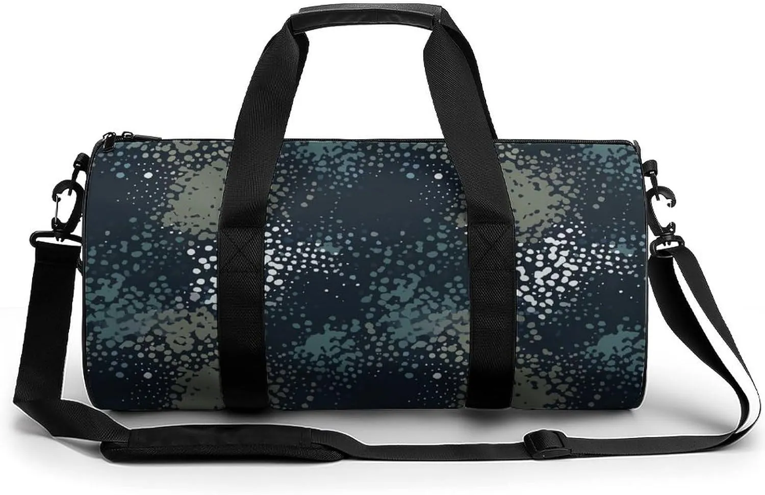Gym Bag 17in for Men Women, Waterproof Foldable Sports Organizer, Durable Workout Travel Duffle Bag, Dynamic Dot Spray-254