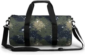 Gym Bag 17in for Men Women, Waterproof Foldable Sports Organizer, Durable Workout Travel Duffle Bag, Energetic Spray Effect-360