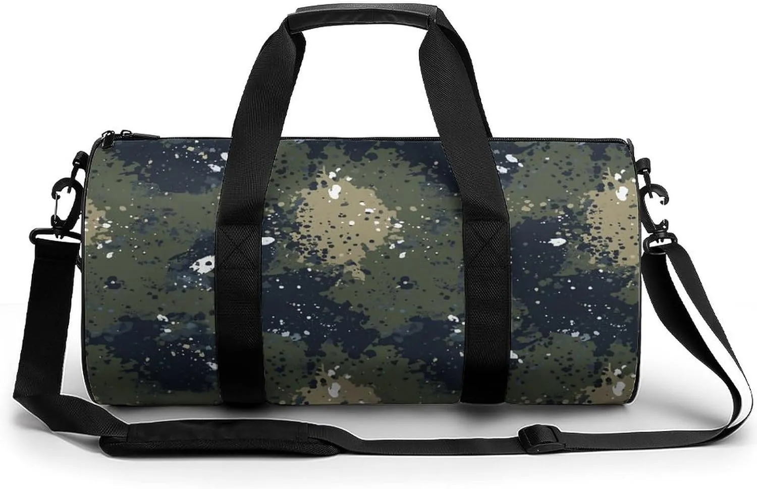 Gym Bag 17in for Men Women, Waterproof Foldable Sports Organizer, Durable Workout Travel Duffle Bag, Energetic Spray Effect-360