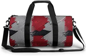 Gym Bag 17in for Men Women, Waterproof Foldable Sports Organizer, Durable Workout Travel Duffle Bag, Energetic Stripe Style 143