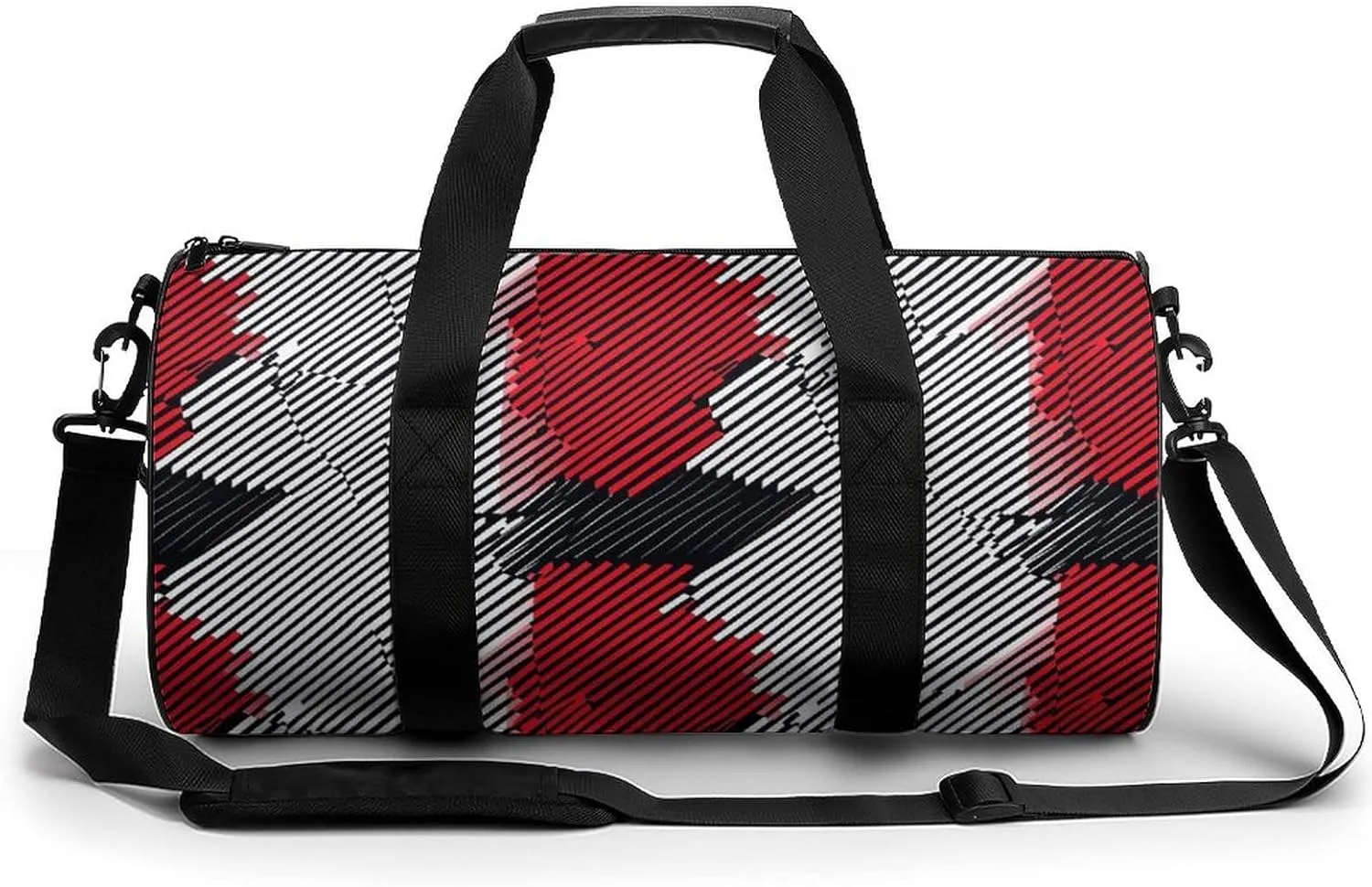 Gym Bag 17in for Men Women, Waterproof Foldable Sports Organizer, Durable Workout Travel Duffle Bag, Energetic Stripe Style 143