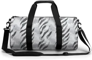Gym Bag 17in for Men Women, Waterproof Foldable Sports Organizer, Durable Workout Travel Duffle Bag, Faint Gray Spots-131