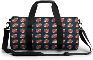 Gym Bag 17in for Men Women, Waterproof Foldable Sports Organizer, Durable Workout Travel Duffle Bag, Football Grid Formation-25