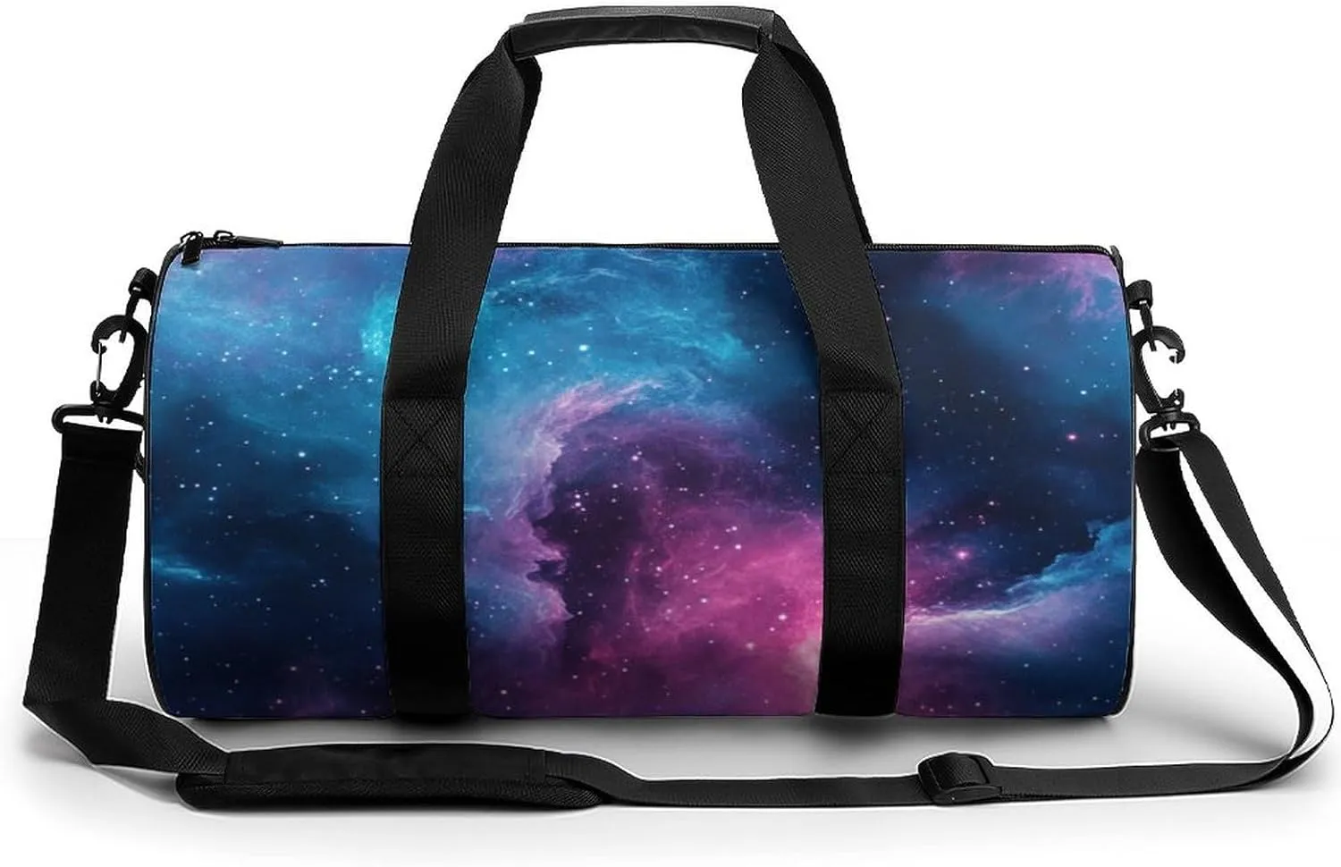 Gym Bag 17in for Men Women, Waterproof Foldable Sports Organizer, Durable Workout Travel Duffle Bag, Galactic Symphony-56