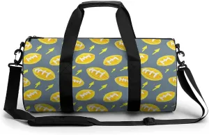 Gym Bag 17in for Men Women, Waterproof Foldable Sports Organizer, Durable Workout Travel Duffle Bag, Gridiron Sparks-43
