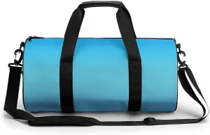 Gym Bag 17in for Men Women, Waterproof Foldable Sports Organizer, Durable Workout Travel Duffle Bag, Icy Blue to Frost - 1326