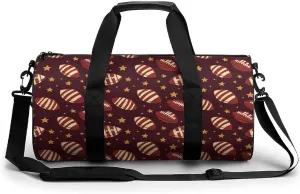 Gym Bag 17in for Men Women, Waterproof Foldable Sports Organizer, Durable Workout Travel Duffle Bag, Mahogany Red Sports Motif-67