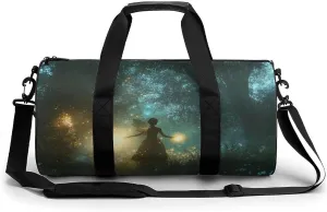 Gym Bag 17in for Men Women, Waterproof Foldable Sports Organizer, Durable Workout Travel Duffle Bag, Mystical Fairy Waltz-9