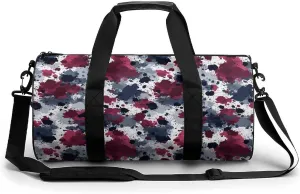 Gym Bag 17in for Men Women, Waterproof Foldable Sports Organizer, Durable Workout Travel Duffle Bag, Splotchy Spray Effect-714