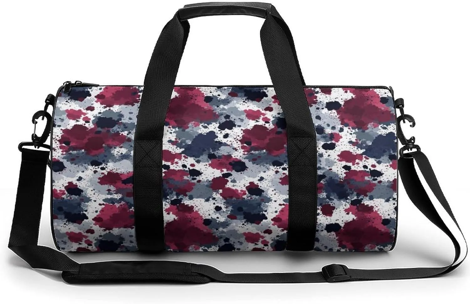 Gym Bag 17in for Men Women, Waterproof Foldable Sports Organizer, Durable Workout Travel Duffle Bag, Splotchy Spray Effect-714