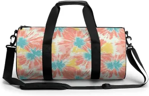Gym Bag 17in for Men Women, Waterproof Foldable Sports Organizer, Durable Workout Travel Duffle Bag, Spring Awakening Tie-Dye-109