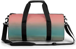 Gym Bag 17in for Men Women, Waterproof Foldable Sports Organizer, Durable Workout Travel Duffle Bag, Warm Horizon Fade-1597