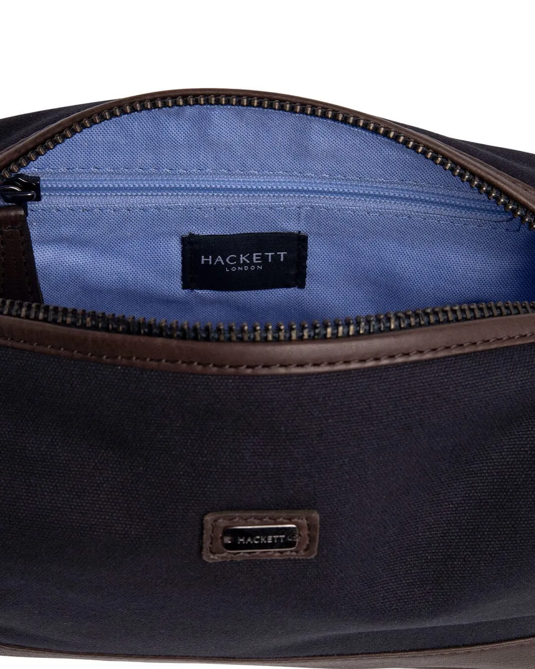 Hackett Navy And Brown Oxford Washbag
