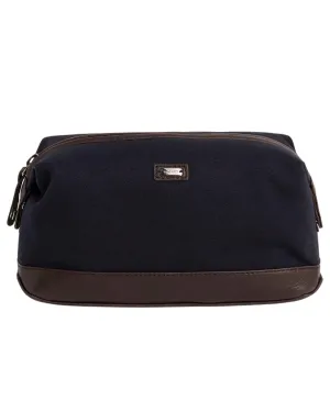 Hackett Navy And Brown Oxford Washbag