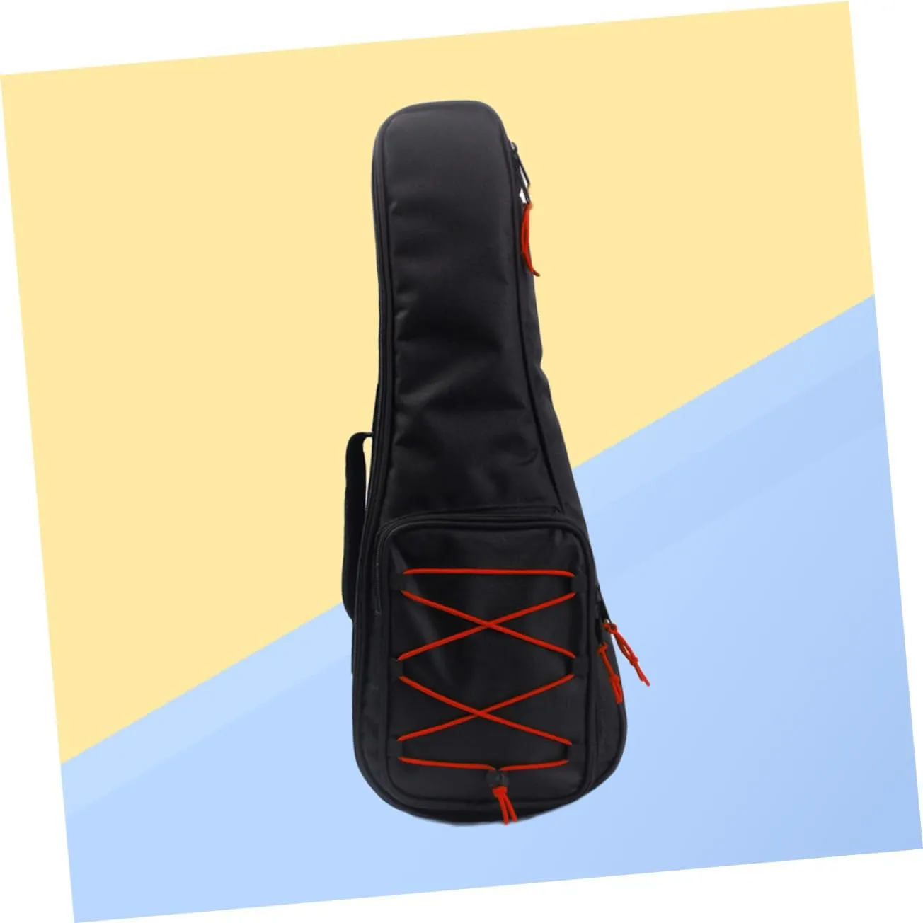 HANABASS 24 Durable Red Cord Guitar Bag Padded Gig Backpack with Dual Shoulder Straps Acoustic and Electric Guitar Case Practical Storage for Accessories Black
