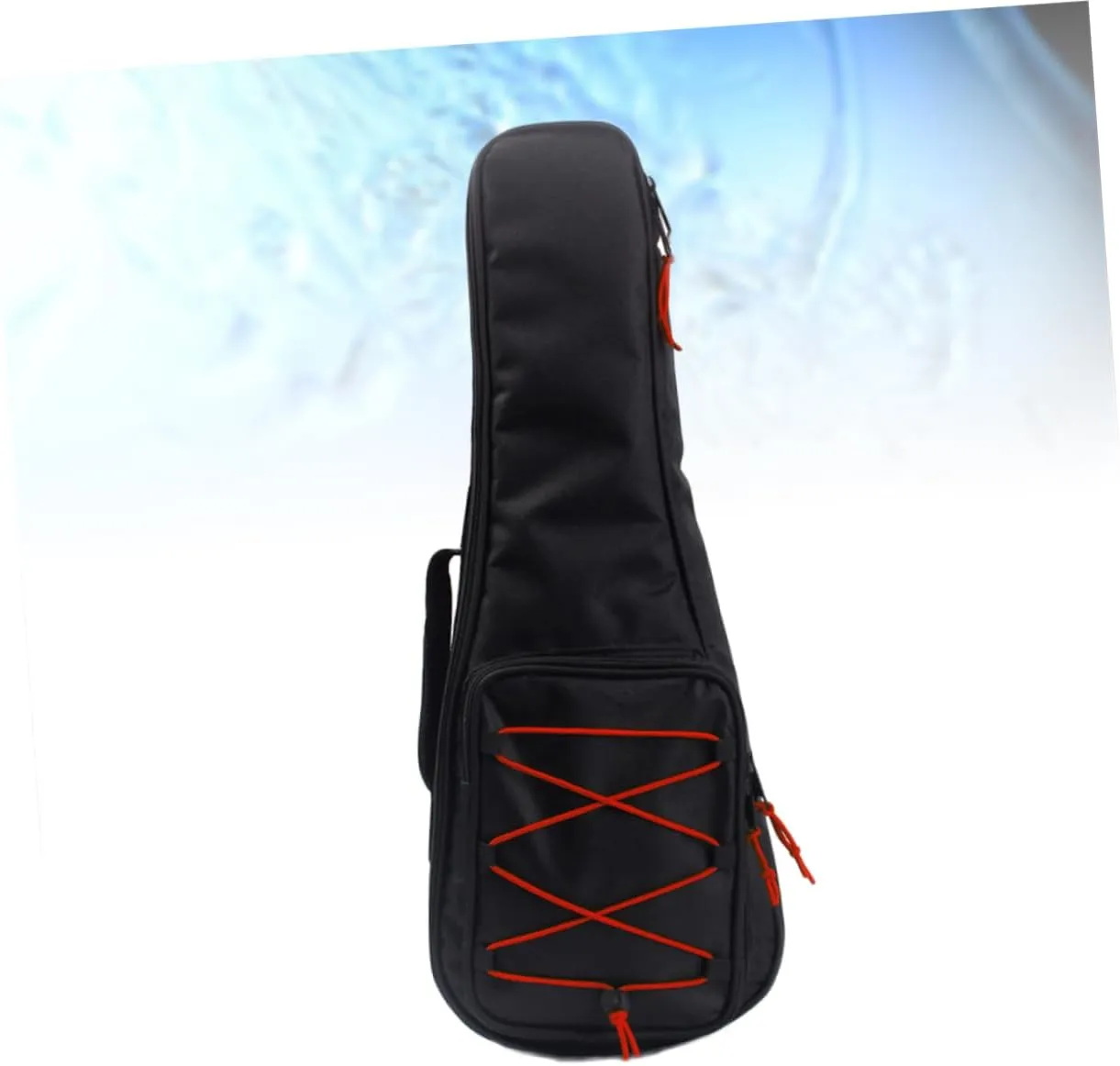 HANABASS 24 Durable Red Cord Guitar Bag Padded Gig Backpack with Dual Shoulder Straps Acoustic and Electric Guitar Case Practical Storage for Accessories Black