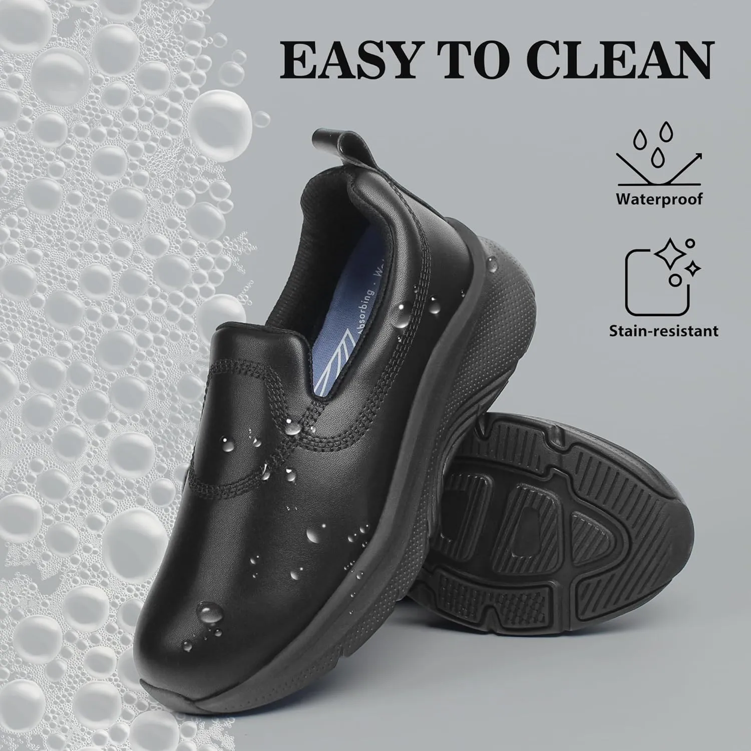 Hawkwell Women's Slip On Arch Support Nursing Shoes Comfortable Lightweight Slip Resistant Work Shoes
