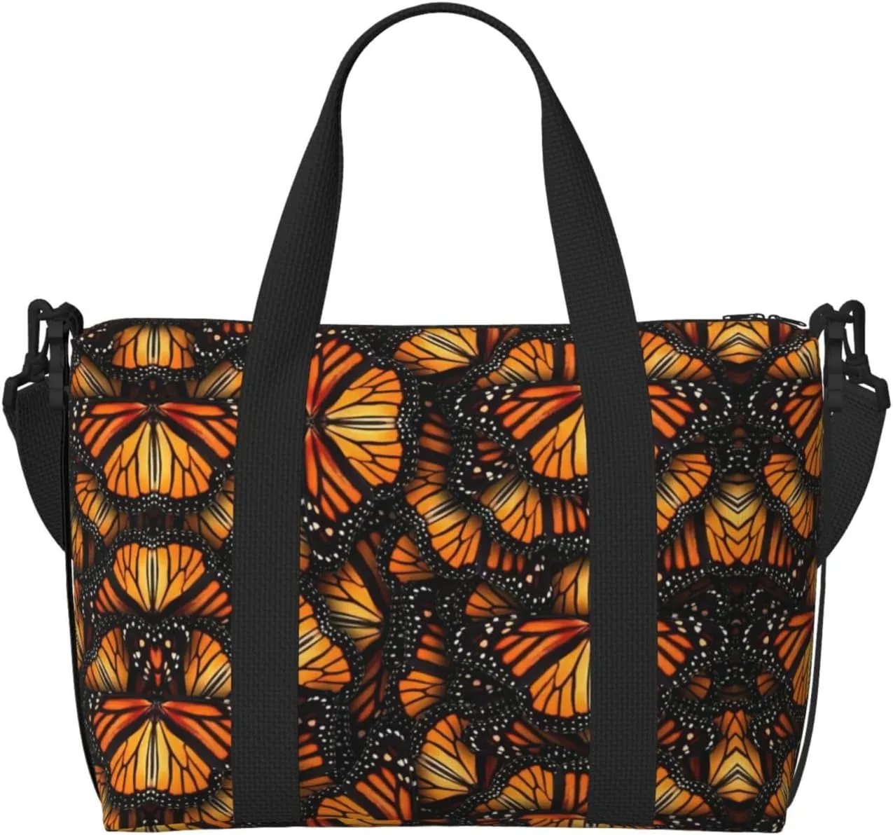 Heaps of Orange Monarch Butterflies Personal Item Travel Bags for Women - Durable Travel Duffel Bags, Gym Bags for Overnight Trips