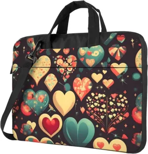Heart Crush Flower Shockproof Portable Shoulder Laptop Bag For Daily Work Business Meetings