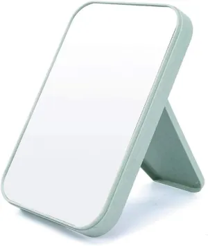 High List face Makeup Mirror Desktop Dressing Mirror Beauty Princess Mirror Folding Square Mirror Simple Fashion Countertop Vanity Mirrors (Color : Blue)