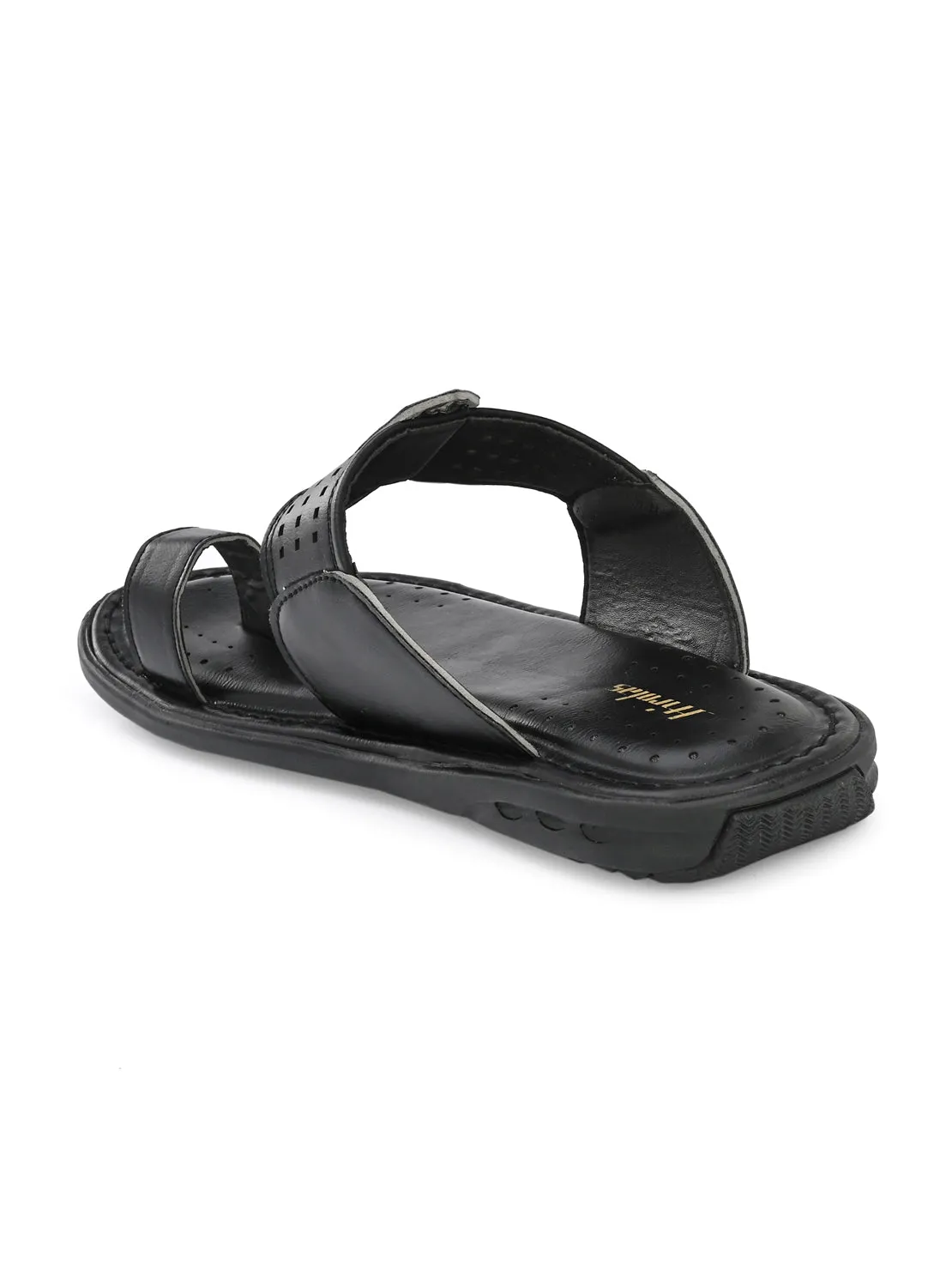 Hirolas® Men's Black Comfortable Office Slippers (HROMSL08BLK)