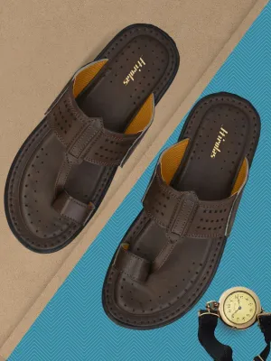 Hirolas® Men's Brown Comfortable Office Slippers (HROMSL08BRN)