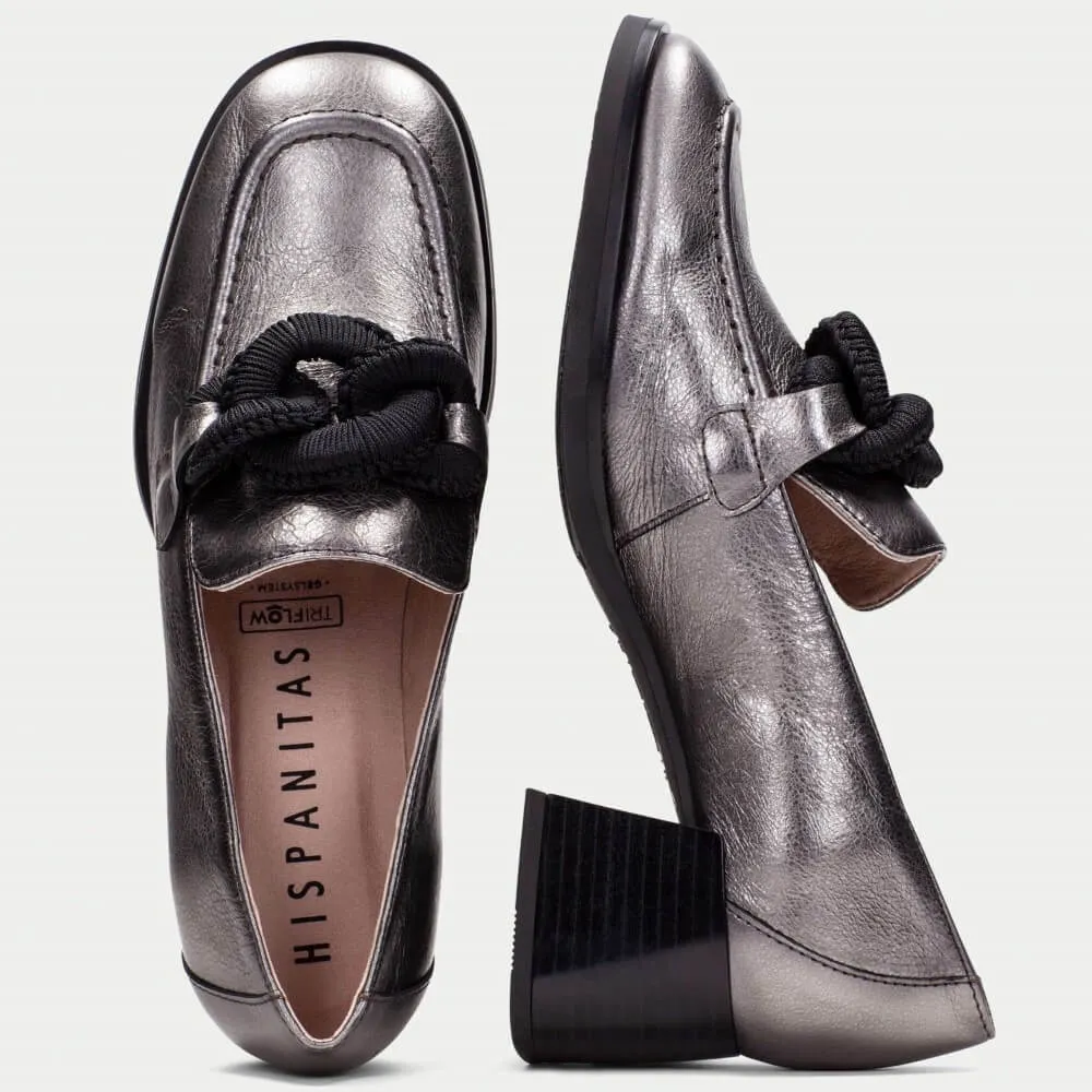 Hispanitas HI243703 Milan Block Loafer-SILVER