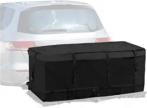Hitch Cargo Carrier Bag 53.15"*20.08"*20.08" Waterproof Cargo Bag Rainproof Soft-Shell Safe Carriers with 8 Reinforced Straps for Vans Truck Pickup