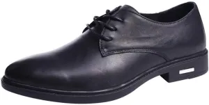 HOOENG Oxford Shoes for Men Lace Up Round Toe Derby Shoes Cowhide Rubber Sole Slip Resistant Low Top Anti-Slip Prom (Color : Black, Size : 8)