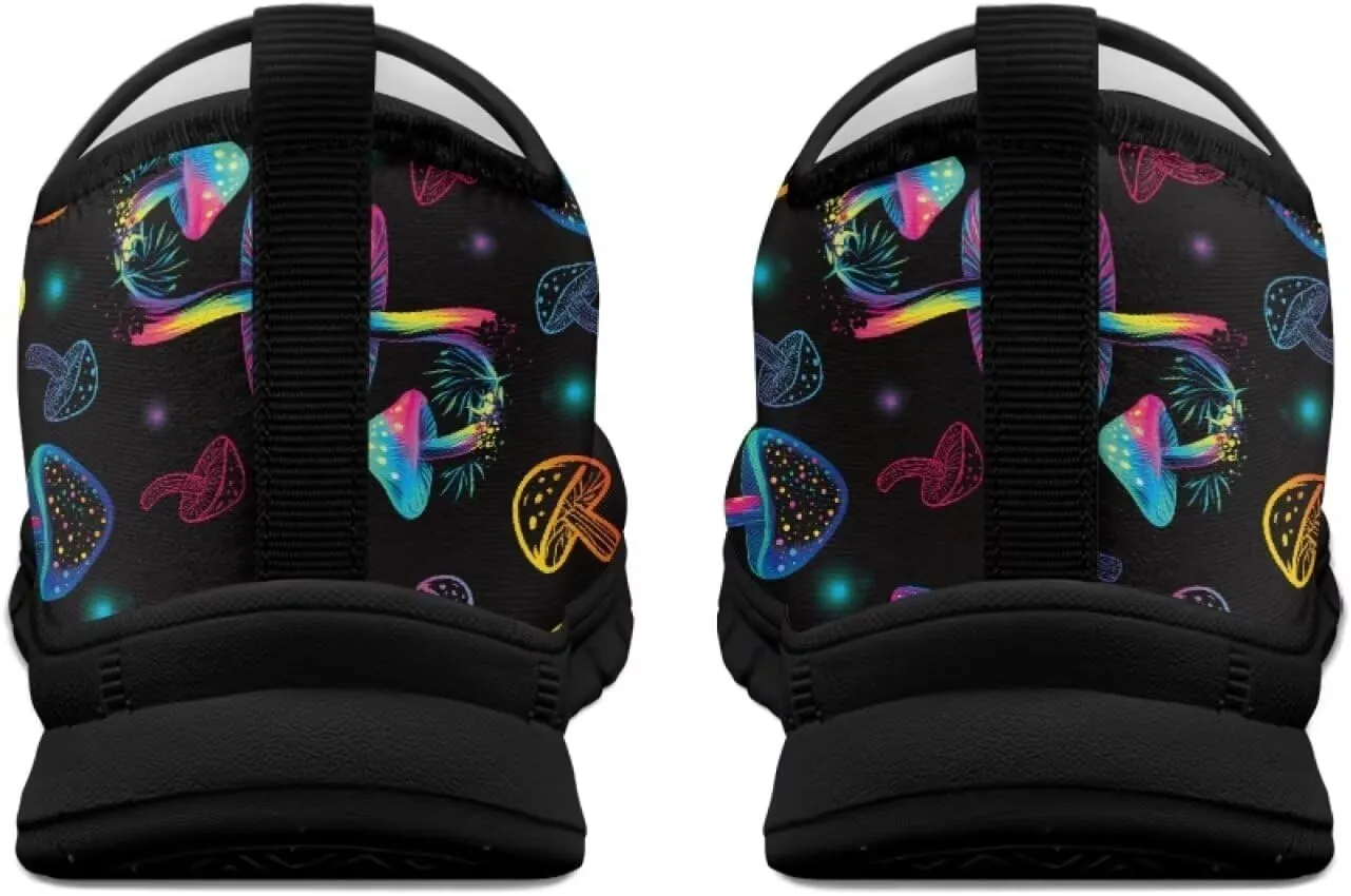 Howilath Hummingbird & Mushroom Slip on Shoes Women Casual Sport Shoes No Laces Running Sneakers with EVA Sole