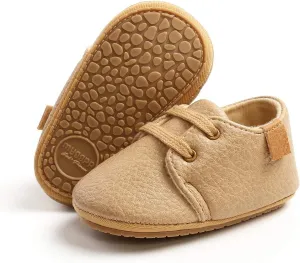 HsdsBebe Baby Boys Girls Oxford Shoes PU Leather Soft Rubber Sole Sneakers Anti-Slip Toddler Ankle Boots Infant Walking Shoes Moccasins