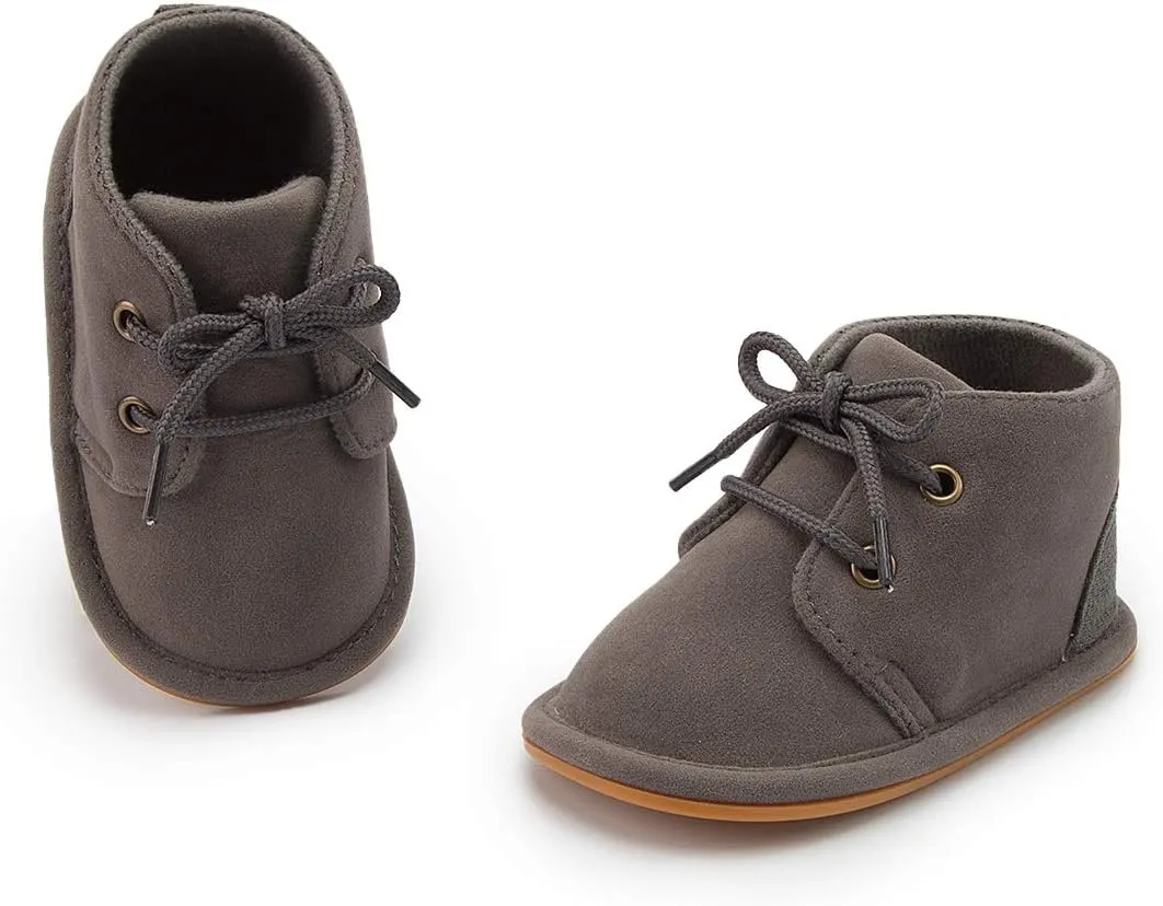 HsdsBebe Baby Boys Girls Oxford Shoes PU Leather Soft Rubber Sole Sneakers Anti-Slip Toddler Ankle Boots Infant Walking Shoes Moccasins