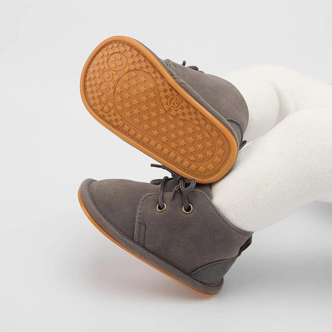 HsdsBebe Baby Boys Girls Oxford Shoes PU Leather Soft Rubber Sole Sneakers Anti-Slip Toddler Ankle Boots Infant Walking Shoes Moccasins