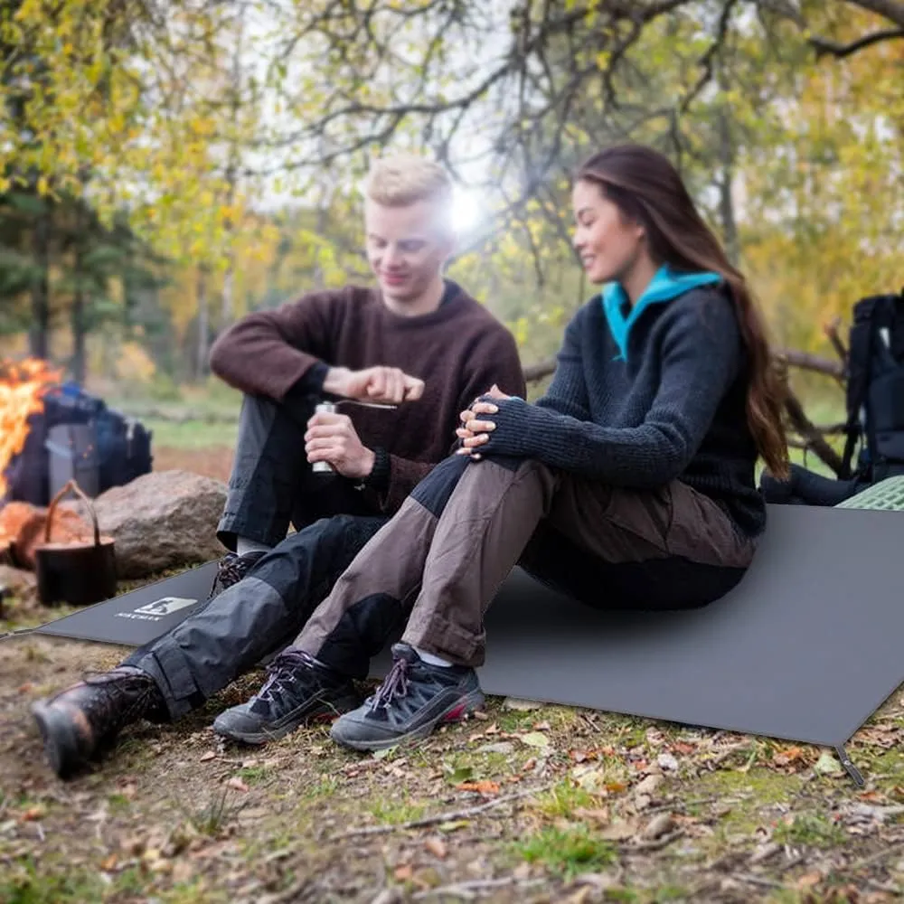 HXBER Waterproof Camping Tarp Thicken Picnic Mat Durable Beach Pad Multifunctional Tent Footprint Sun Canopy Ground Sheet for Hiking Traveling Backpackin