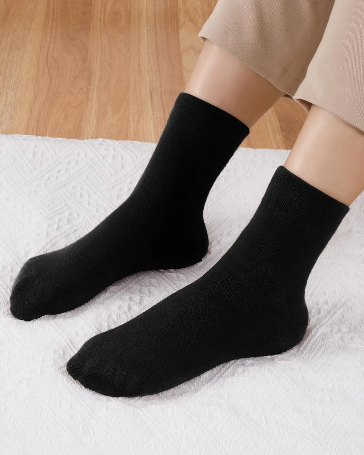 IDEGG Women's Crew Socks Soft Cotton Athletic Running Casual Dress Socks Above Ankle Crew Socks