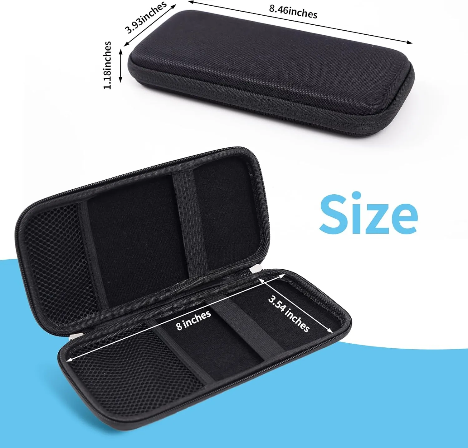 iDream365 Upgraded Hard Pencil Case Box for Adluts,Durable Pen Carrying Case with Zipper-Black