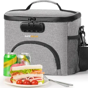 Insulated Lunch Bag with Combination Lock - Durable, Leakproof, Soft Cooler Bag with Adjustable Shoulder Strap for Men Women