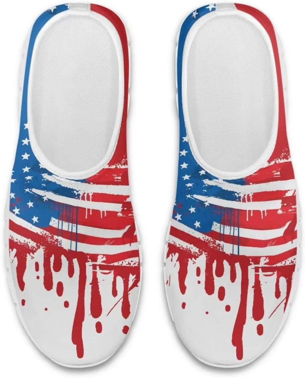 Jeiento USA Flag Shoes for Women, Comfort Fashion Slip On Sneakers Casual Walking Shoes