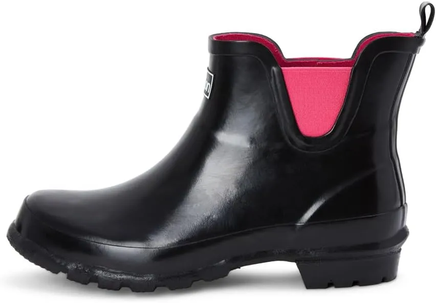 Jileon Womens Ankle Height Waterproof Rubber Rain Boots - Designed For Wide Feet & Wide Calves - Easy to Slip on and Off