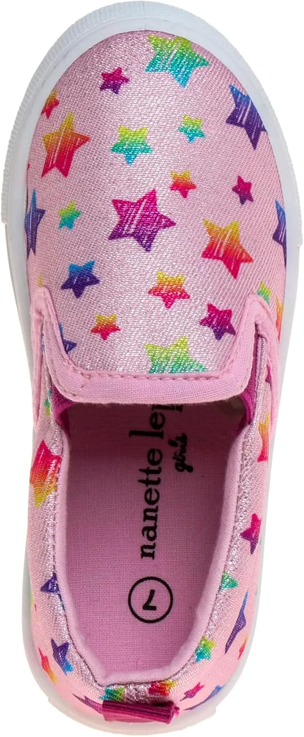 Josmo Girl's Unicorn and Stars Prints Low Top Casual Canvas Sneaker Tennis