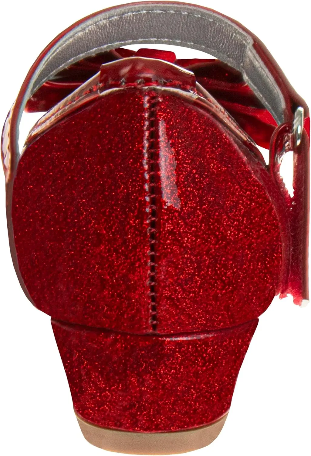 Josmo Sparkly Colors Girl Dress Shoes with Bow, Rubber Sole Closed Toe Block Heel Shoes for Toddler to Big Kid, Comfortable Formal and Party Wear Slip-On Pumps