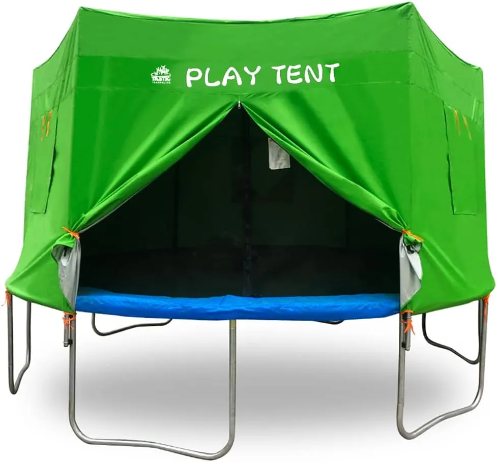 Jump Tastic Trampoline Trampoline Tent, Trampoline Tent with Waterproof Light, Premium Oxford with Sunscreen Coating Trampoline Tent Cover Fit for 12 ft 14 ft 15 ft Trampoline-6 Straight Pole