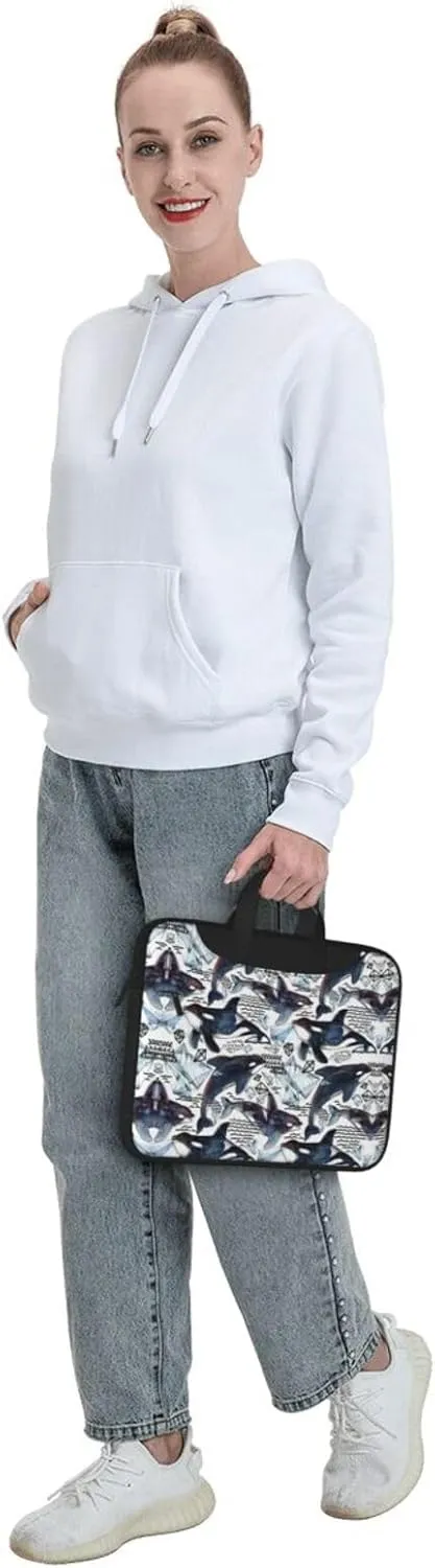 Killer Whale Print Trendy Oxford Cloth Laptop Bag - Versatile Laptop Case,Messenger Bag, Shoulder Bag